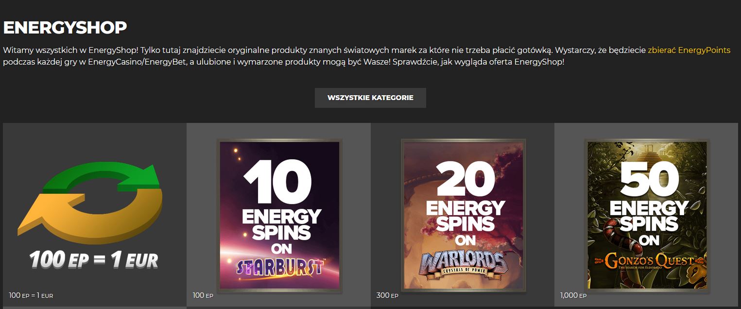 program lojalnościowy kasyno Energy